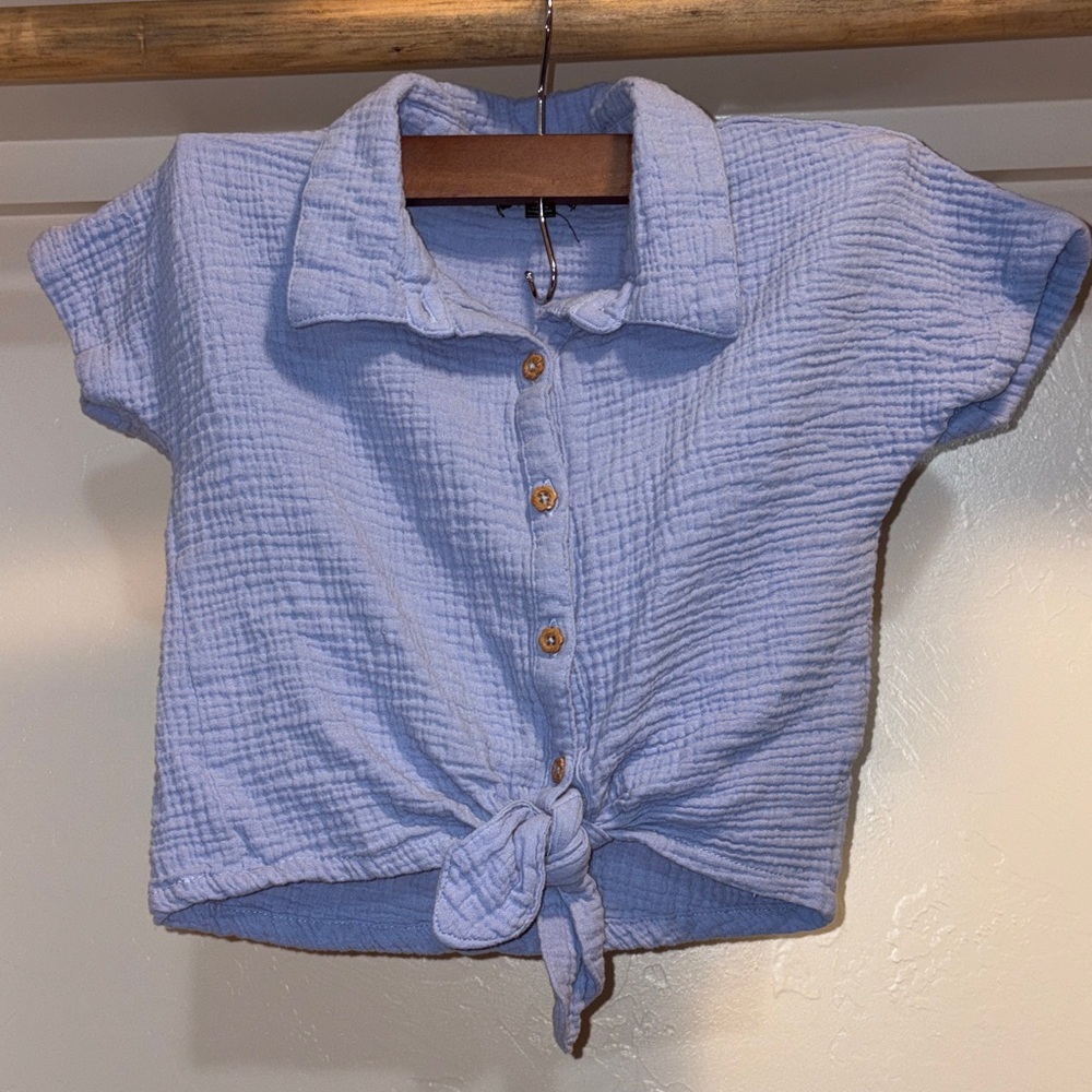Charming Light Blue Kids Button-Down Shirt